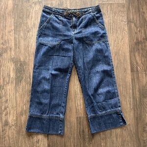 DKNY Y2K Dark Blue Cropped Wide Leg Jeans